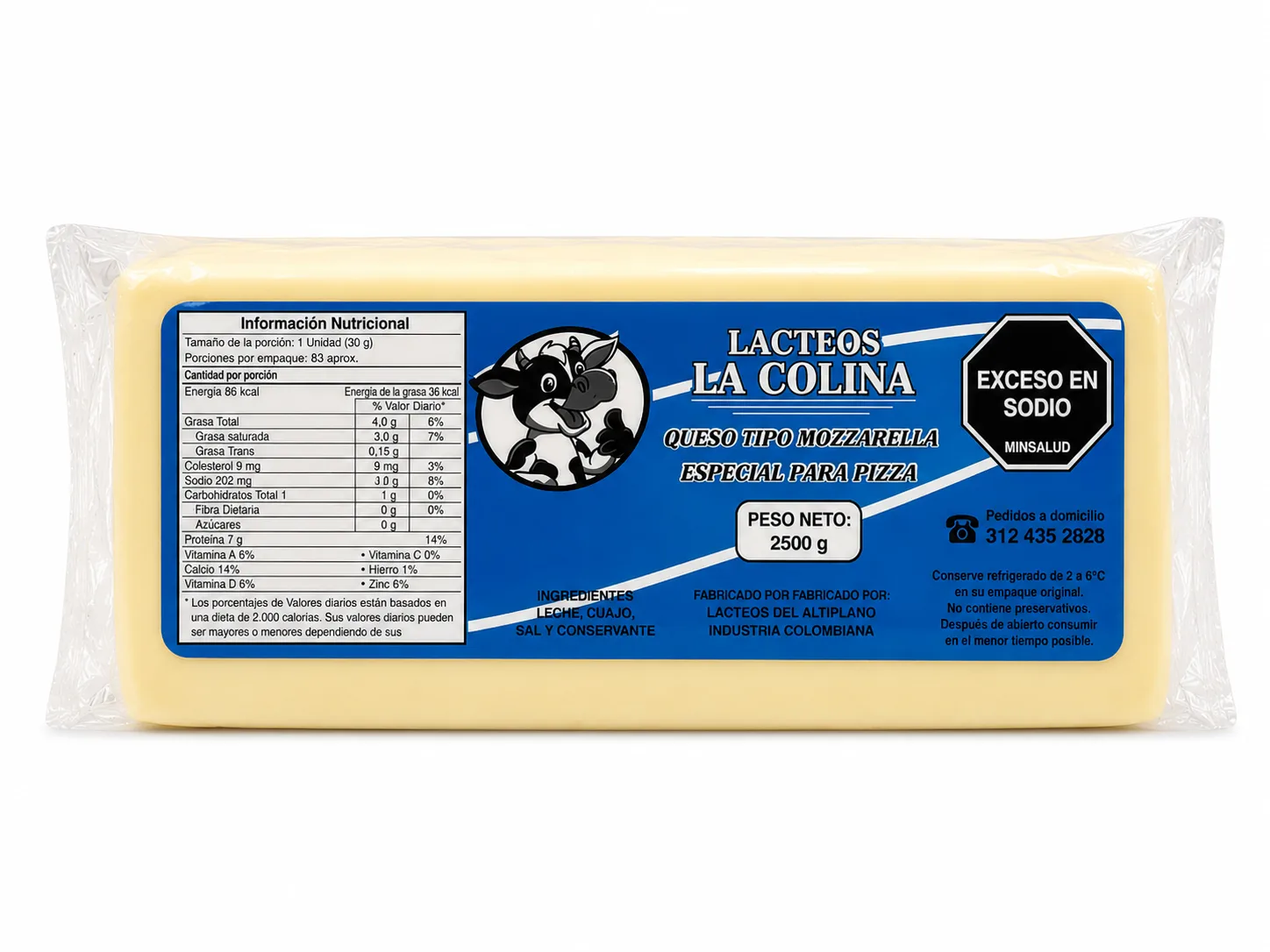 Queso Mozzarella Bloque 2.5 kg